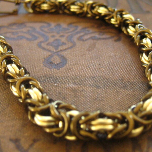 Chain Mail Bracelet Kit  Vintage Bronze and Gold Chainmail Kit