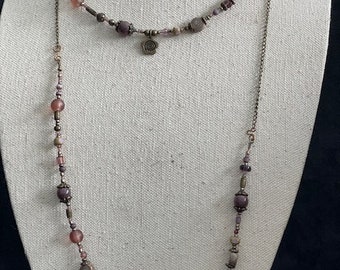 Plum and Bronze Double Necklace