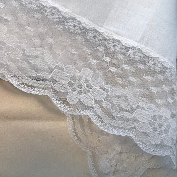Bride’s Hanky, Hanky Bonnet kit with Bridal Lace hanky , Something New or Blue,  includes kit to make Hanky Bonnet for 1st born