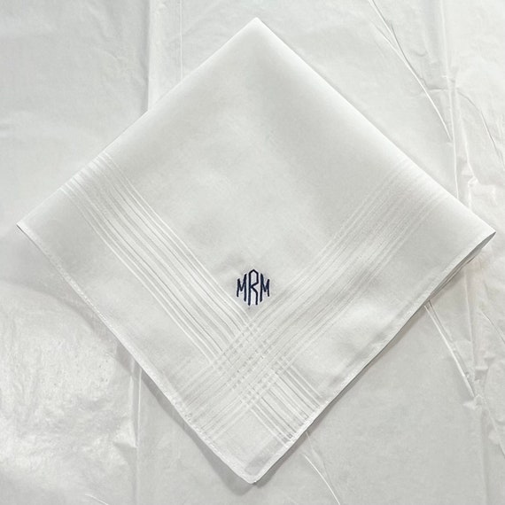 Men's Handkerchief  w/Free Monogram, groomsmen, wedding, 2nd anniversary gift, 100% cotton