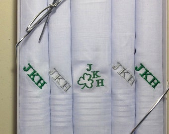 Luck of the Irish , Theme Hanky Set w/Free Monogram, 100% cotton