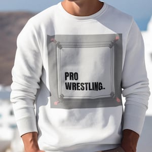 Faded Pro Wrestling Ring Sweatshirt | Pinfall Prints - Unisex Wrestling Sweatshirt, Wrestling Fan Gift, Sports Graphic