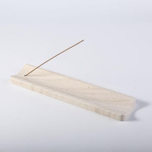 Natural Marble Incense Holder Burner for Sticks, 11*2.5in D1904 Moca Crema