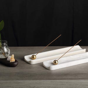 Natural Marble Incense Holder Burner for Sticks, 11*2.5in D1569 Beige