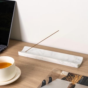 Natural Marble Incense Holder Burner for Sticks, 11*2.5in D1896 Bianco Carrara