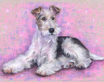 avald Wire Fox Terrier Art Print from Original Pastel