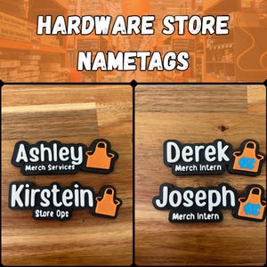 THD Store Name Tags, Name + Role + Icon
