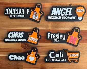 THD Store Name Tags, Name + Role + Icon