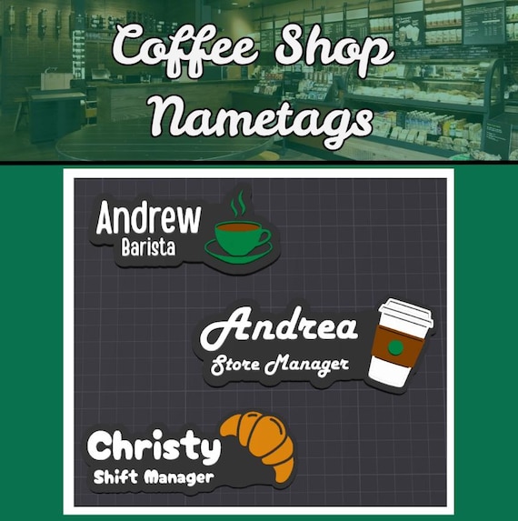 スターバックス店舗名札、名前 + 役割 + アイコン - Etsy 日本