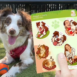 Personalized Pet Sticker Sheet - custom pet sticker, custom dog sticker, dog face sticker, sticker of my dog, stickers of my pet