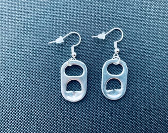Upcycled earrings, soda can pop tops