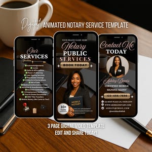Notary Services Video Template – Animated Mobile Notary Marketing Canva Design