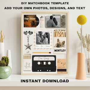 Editable Matchbook Poster Template: Vintage Style Wall Art (Digital Download)