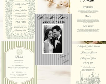 Woodland Wedding Invitation Suite: Editable Garden Party Template (Digital Download)