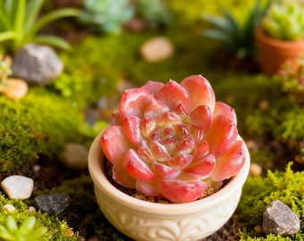 Echeveria Peach Elf 1/3pcs Succulents Plants Live, Bare root without soil pot,Garden Lovers,Wedding Favors,for Home Office Decoration,Gift