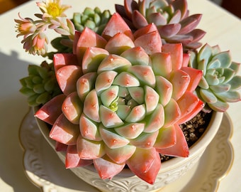 Echeveria 'alba beauty'  1/3pcs Succulents Plants Live, Bare root without soil pot,Garden Lovers,Wedding Favors,for Indoor Home Office Gift
