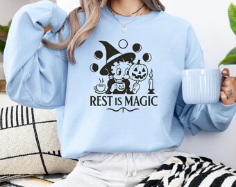 Betty Boop Witchful shirt Bettyboop Sweatshirt Vintage Halloween Selfcaring gift Zodiac Shirte Witch's Sweatshirt