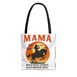 Mama Halloween Tote Bag: Vintage Spooky Design