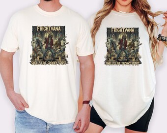Couple Frightvana Halloween Shirt Comfort Colors Shirt Funny Parody Zombie Rock Band Tshirt Retro Halloween Gift Halloween Rock Shirt