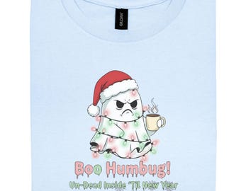 Boo Humbug Ghost Christmas Shirt Spooky Christmas Shirt - Funny Holiday Tshirt  Ghost Xmas Shirt Vintage Tee Halloween Meets Christmas