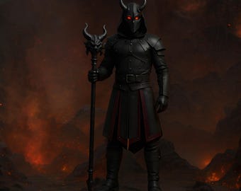 Handcrafted Leather Demon Lord Costume: Gothic Warrior Cosplay