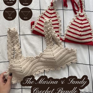 Crochet Bikini Pattern Bundle | Triangle, Bralette, Thong, Brazilian, Briefs (PDF Download)