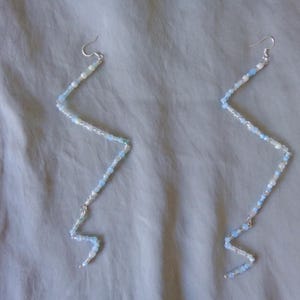 Lightning Bolt Beaded Earrings