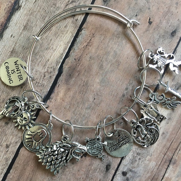 Game of Thrones/House of Dragons Stitch Marker Bracelet, set of 12 knitting or crochet markers