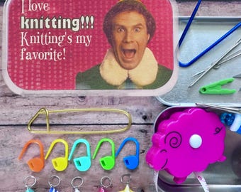 Buddy Elf Christmas Tin, Knitting’s My Favorite