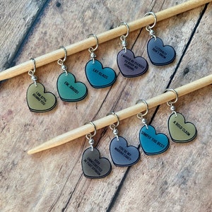 Sassy Candy Heart Stitch Markers