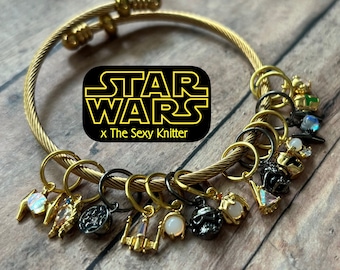 Star Wars Stitch Marker Bracelet, movie themed knitting markers