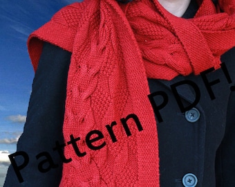 Reveur Scarf Knitting Pattern: Reversible Cables for Night Circus fans, infinity scarf/cowl in DK yarn