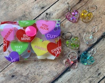 Shimmering Hearts in Vinyl Pouch