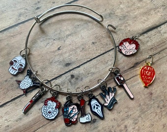 Classic Horror Films Stitch Marker Bracelet