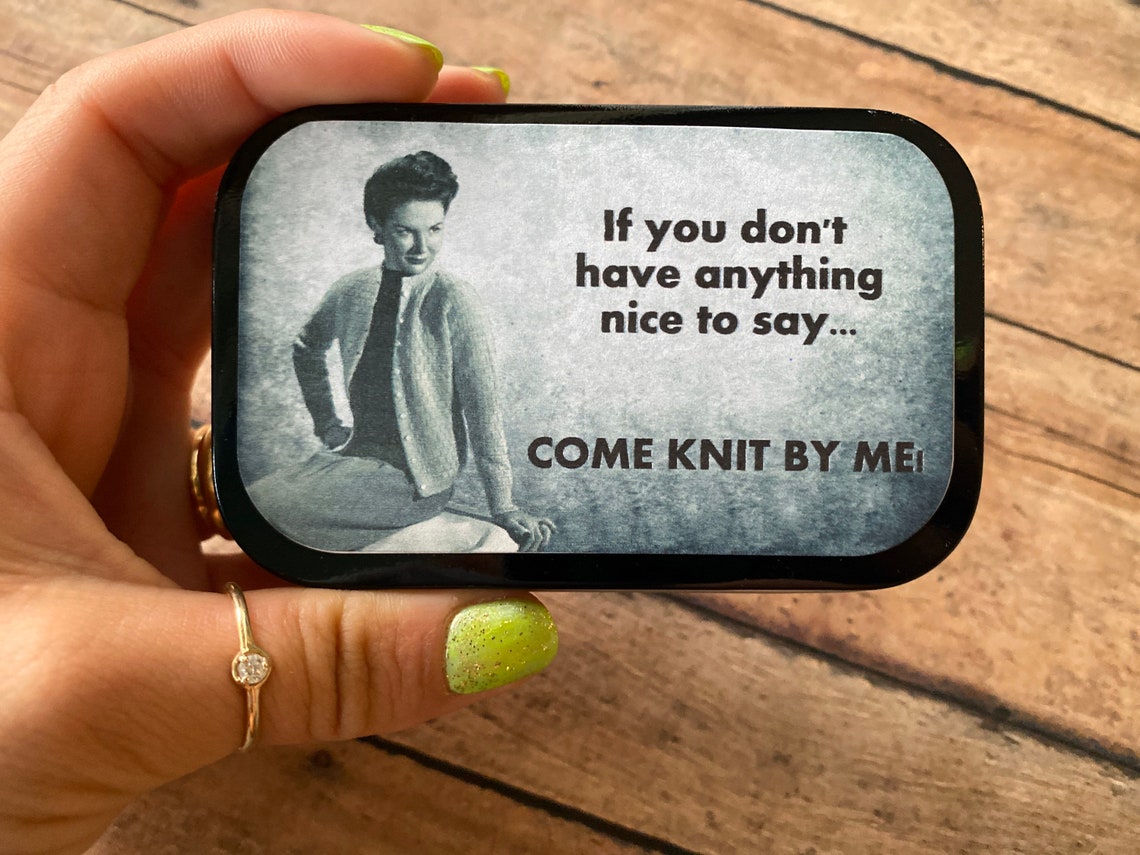 Knitting Notions Tin for Your Project Bag Sassy Vintage Etsy