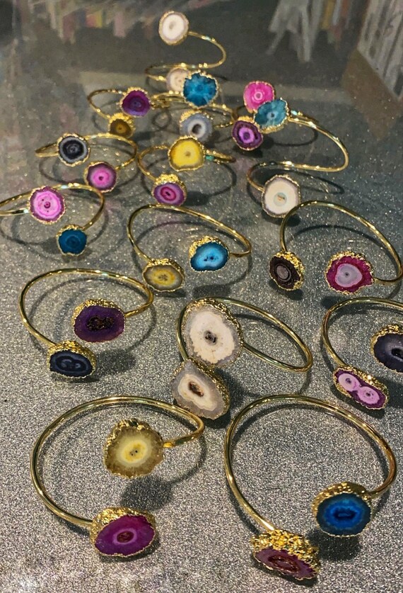 Druzy Quartz Bracelets Etsy Canada