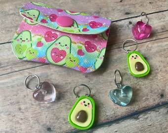 Avocado Love Stitch Marker Pouch