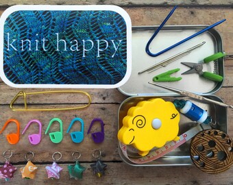 Knit Happy - Knit Notions Box for travel, TSA, airplane, knit night, project bag