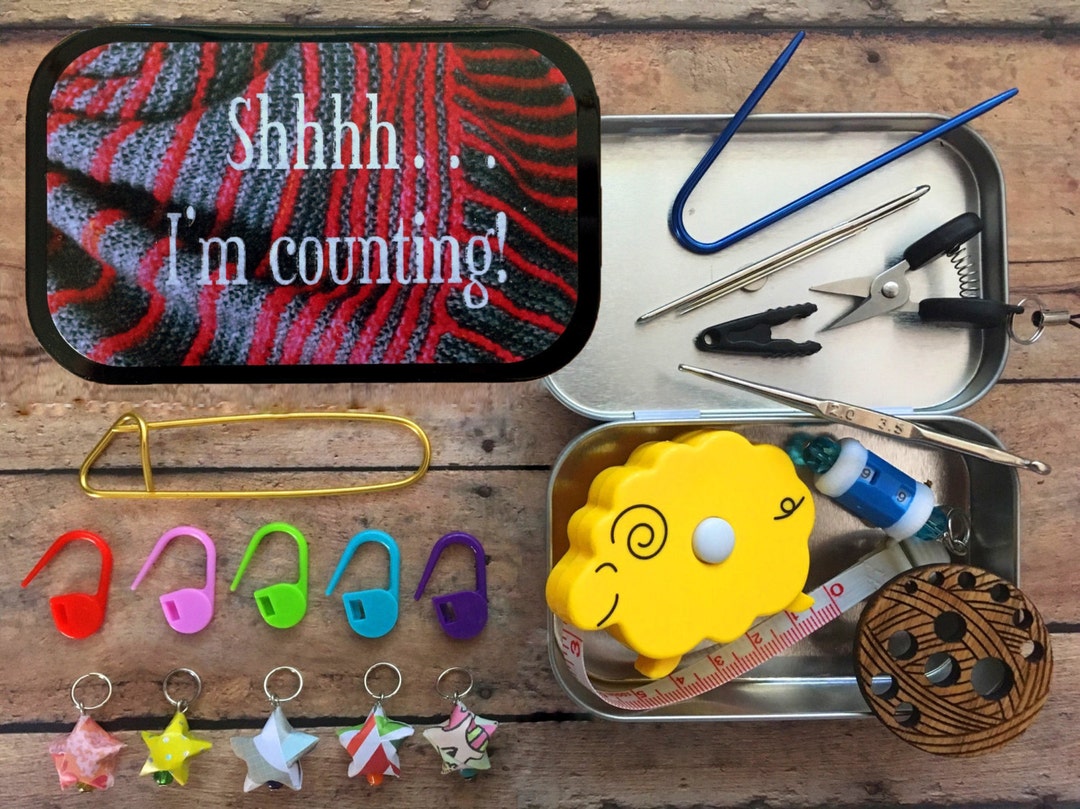 Shh I'm Counting Knitters Tool Tin With Knitting Notions, Stitch Markers, Travel  Scissors, TSA Approved -  Norway