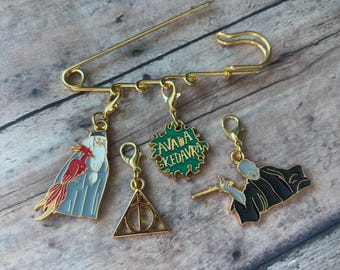 Progress Keeper Pin - Dumbledore, Voldemort, Deathly Hallows, Avada Kedavra
