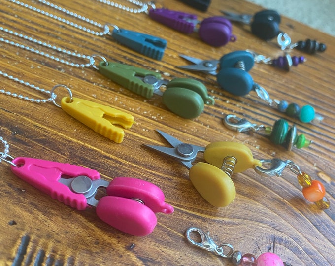 Featured listing image: Scissor/Stitch Marker Necklace