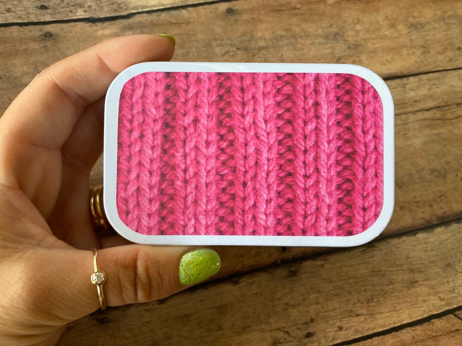 Knitting Notions Box Travel/mini Accessories Pink Rib Etsy