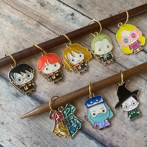 Magic Schoolchildren Unique Knitting or Crochet Stitch Marker Set