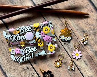 Bee Kind Stitch Marker Pouch