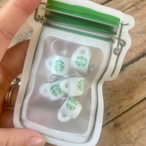 Coffee Stitch Markers, unique set of 5 for knitting or crochet image 1