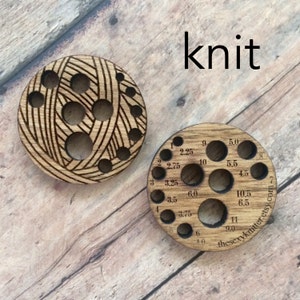 Knitting/Crochet Gauge for Needles & Hooks wooden yarn ball image 2