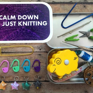 Calm Down - Knitter’s Tool Tin, all notions for your knitting project bag