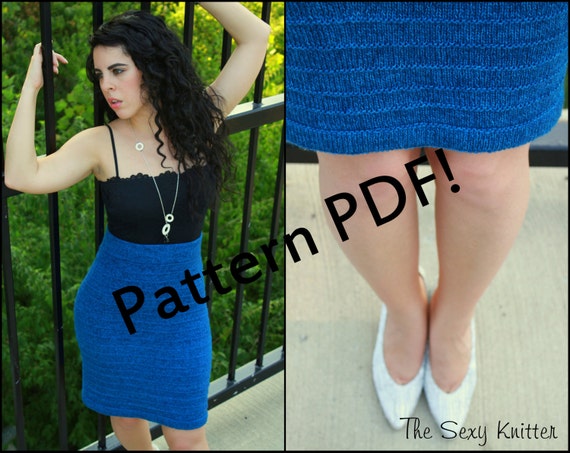 Knitting Pattern Bodycon Bandage Pencil Skirt in Hand Dyed Silk Cashmere Sock Yarn Etsy