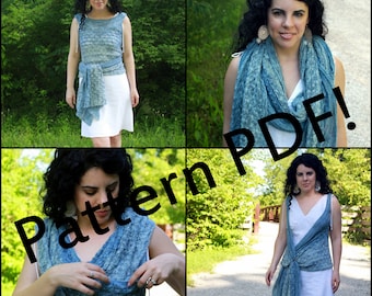 Knitting Pattern, Multi-Wear Lace Vest/Shawl/Scarf