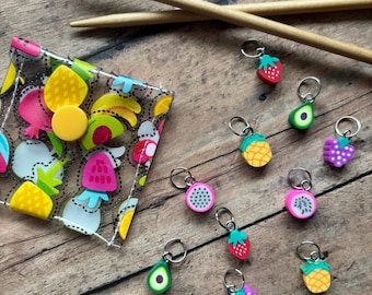 Fruit Eraser Stitch Marker Pouch